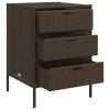 Patio Storage Cabinet Brown 21.7"x23.2"x31.5" Poly Rattan
