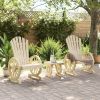 3 Piece Patio Lounge Set Solid Wood Fir