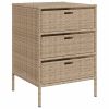 Patio Storage Cabinet Beige 21.7"x23.2"x31.5" Poly Rattan