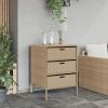 Patio Storage Cabinet Beige 21.7"x23.2"x31.5" Poly Rattan