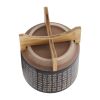 CERAMIC 10" PLANTER ON STAND, BROWN