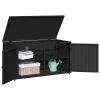 Patio Storage Cabinet Black 43.3"x21.7"x23.8" Poly Rattan