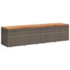 Patio Storage Box Gray 86.6"x19.7"x21.3" Poly Rattan Acacia Wood