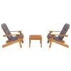 3 Piece Adirondack Patio Lounge Set Solid Wood Acacia