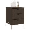 Patio Storage Cabinet Brown 21.7"x23.2"x31.5" Poly Rattan