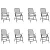 9 Piece Patio Dining Set Anthracite Metal Mesh