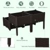 Outsunny 4 Piece Raised Garden Bed with Legs, Self-Watering Planter Box Raised Bed to Grow Flowers, Herbs & Vegetables, Brown - as Pic