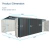 Outdoor Storage Shed 20x10 FT, Metal Garden Shed Backyard Utility Tool House Building with 2 Doors and 4 Vents for Car,Truck,Bike, Garbage Can,Tool