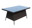 Outdoor patio Furniture Rectangular Dining Table with clear tempered glass