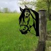 1PC Peeping Horse Outdoor Wall Decor, Iron Metal Farm Animal Silhouette Outdoor Garden Fence Ornament, For Farm Fance Yard Decor