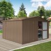 Backyard Storage Shed 11'x 9' with Galvanized Steel Frame & Windows