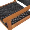 5 Piece Patio Dining Set Poly Rattan Black and Brown