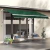 Outsunny 12' x 8' Retractable Awning Patio Awnings Sun Shade Shelter with Manual Crank Handle