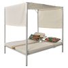 U_STYLE Outdoor Patio Sunbed Daybed with Cushions, Adjustable Seats