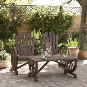 2 Piece Patio Lounge Set Solid Wood Fir