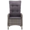 3 Piece Patio Bistro Set Poly Rattan Gray