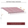 Outsunny 10' x 8' Retractable Awning, Patio Awnings, Sunshade Shelter w/ Manual Crank Handle, UV & Water-Resistant Fabric and Aluminum Frame for Deck