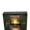 39.3inches High Concrete Modern Water Fountain with LED Lights