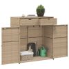 Patio Storage Cabinet Beige 41.3"x21.7"x44.5" Poly Rattan