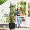 Raised Garden Bed with Obelisk Trellis