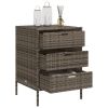 Patio Storage Cabinet Gray 21.7"x23.2"x31.5" Poly Rattan