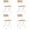 5 Piece Folding Bistro Set Solid Wood Acacia and Steel