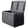 Patio Storage Box 37.8"x20.9"x22.4" 60.8 gal Dark Gray and Black