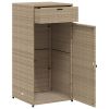 Patio Storage Cabinet Beige 21.7"x21.7"x43.7" Poly Rattan