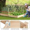 Raised Garden Bed with 2 Planter Boxes and 3 Trellis Natural