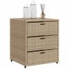 Patio Storage Cabinet Beige 21.7"x23.2"x27.2" Poly Rattan