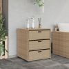 Patio Storage Cabinet Beige 21.7"x23.2"x27.2" Poly Rattan