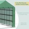 Walk-in Greenhouse for Outdoors with Roll-up Zipper Door,