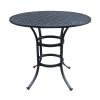 Round 4 - Person 42" Long Aluminum Bar Height Dining Set with Cushions, Navy Blue