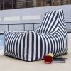 chJaxx Juniper Outdoor Bean Bag Patio Chair, Navy Stripes