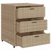 Patio Storage Cabinet Beige 21.7"x23.2"x27.2" Poly Rattan