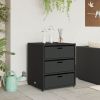 Patio Storage Cabinet Black 21.7"x23.2"x27.2" Poly Rattan