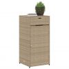 Patio Storage Cabinet Beige 21.7"x21.7"x43.7" Poly Rattan