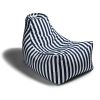 chJaxx Juniper Outdoor Bean Bag Patio Chair, Navy Stripes