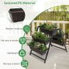 3-Tier Vertical Raised Garden Bed with 5 Plant Boxes - Black & Brown