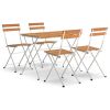 5 Piece Folding Bistro Set Solid Wood Acacia and Steel