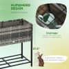 Outsunny Raised Garden Bed, Elevated Planter Box with Rattan Wicker Look, Tool Storage Shelf, Portable Design