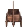 Wood Wagon Planter Pot Stand with Wheels - Fir wood