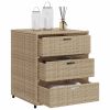 Patio Storage Cabinet Beige 21.7"x23.2"x27.2" Poly Rattan