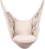 Hammocks Hanging Rope  Chair Swing Seat with Two Seat Cushions and Carrying Bag;  Weight Capacity 300 Lbs;  Natural