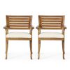 OUTDOOR HERMOSA 5 PIECE WOOD DINING SET WITH CUSHIONS