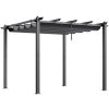VEVOR 10'x10' Outdoor Retractable Pergola with Sun Shade Canopy Aluminum Gray