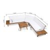 HILLCREST V Shaped 4-Piece Sofa Set-WHITE