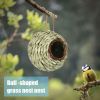 Charming Decorative Hummingbird House Hand-woven Hung Straw Nest Natural Grass