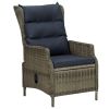 5 Piece Patio Dining Set Brown Poly Rattan
