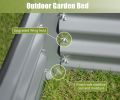 6x3x1ft Galvanized Raised Garden Bed, Outdoor Planter Garden Boxes Large Metal Planter Box for Gardening Vegetables Fruits Flowers, Silvery - as Pic